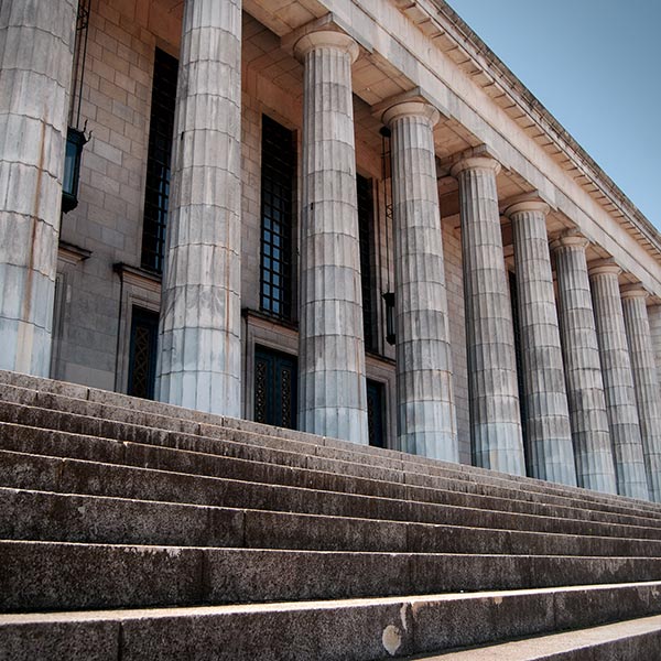 Court outside building